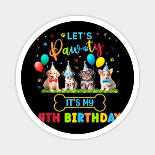 Birthday Boy Paw Dog Lovers Theme 1St 5Th 3Rd 4Th Magnet